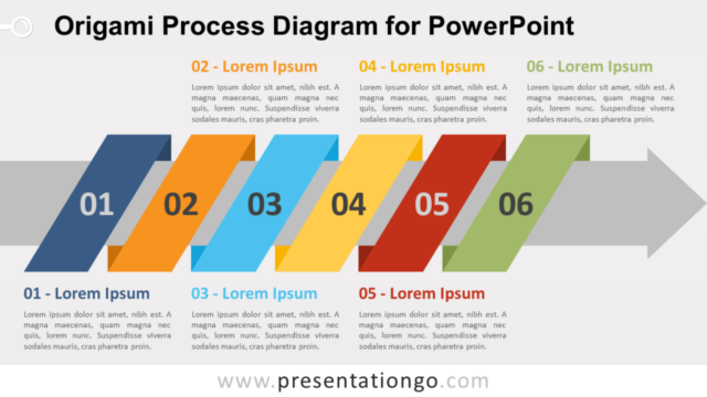 Diagrama Gratis de Proceso de Origami Para PowerPoint