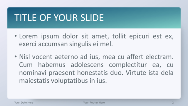 Plantilla Degradado de Salpicaduras de Agua Para PowerPoint Gratis - Diapositiva de Título Y Contenido