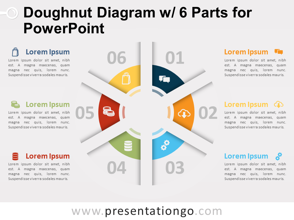 Diagrama de Dona Con 6 Partes Gratis Para PowerPoint