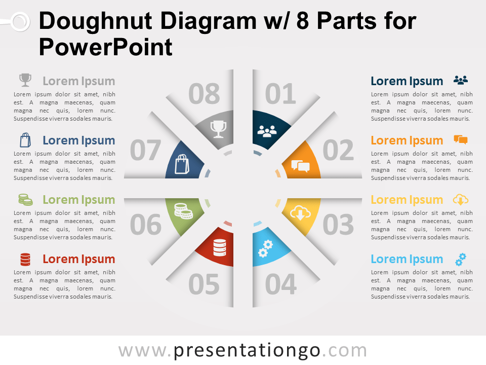 Diagrama de Dona Con 8 Partes Gratis Para PowerPoint