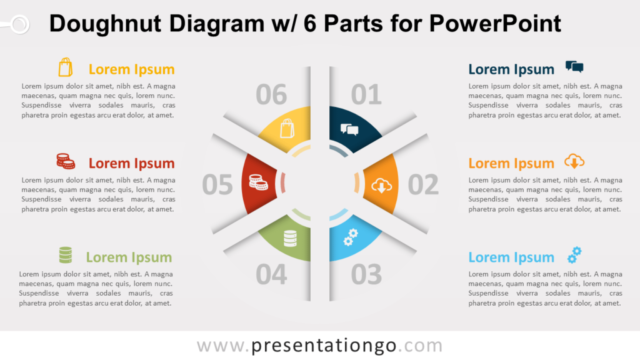Diagrama de Dona Con 6 Partes Gratis Para PowerPoint