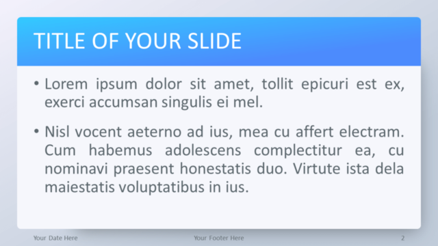 Plantilla Degradada en Azul Para PowerPoint Gratis - Diapositiva de Título Y Contenido
