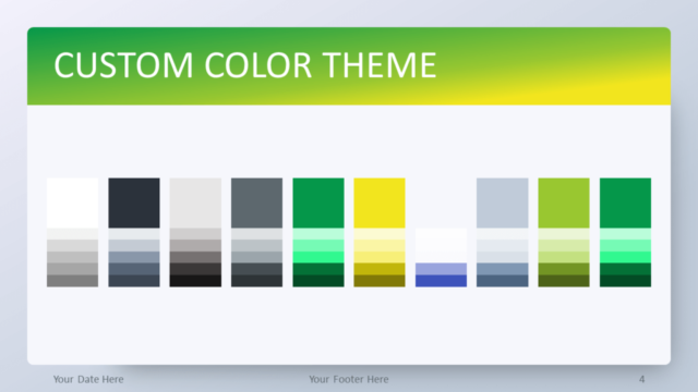 Plantilla Degradado Verde Para PowerPoint Gratis - Diapositiva con Colores
