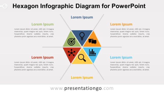 Diagrama de Hexágono Infográfico Gratis Para PowerPoint