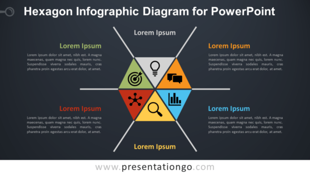 Diagrama de Hexágono Infográfico Gratis Para PowerPoint