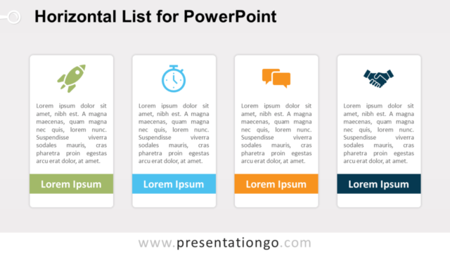 Lista Horizontal Gratis Para PowerPoint