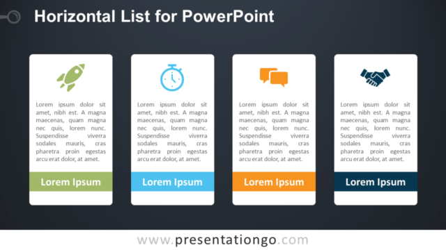 Lista Horizontal Gratis Para PowerPoint