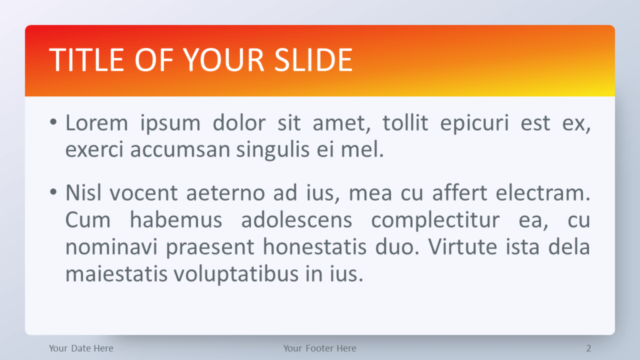 Plantilla Degradado Naranja Para PowerPoint Gratis - Diapositiva de Título Y Contenido