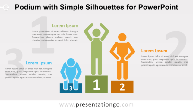 Podio Con Siluetas Simples Gratis Para PowerPoint