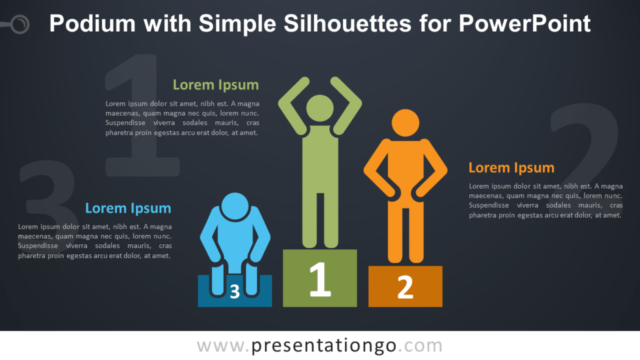 Podio Con Siluetas Simples Gratis Para PowerPoint