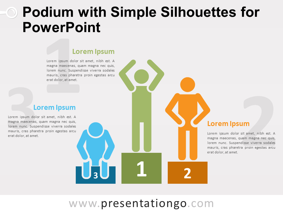 Podio Con Siluetas Simples Gratis Para PowerPoint