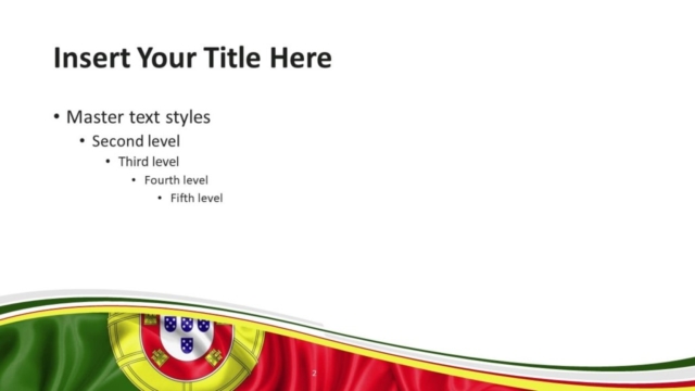 Bandera de Portugal Para PowerPoint Gratis - Diapositiva de Título Y Contenido