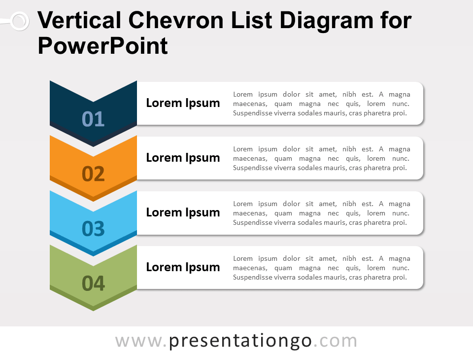 Lista de Chevron Vertical Gratis Para PowerPoint