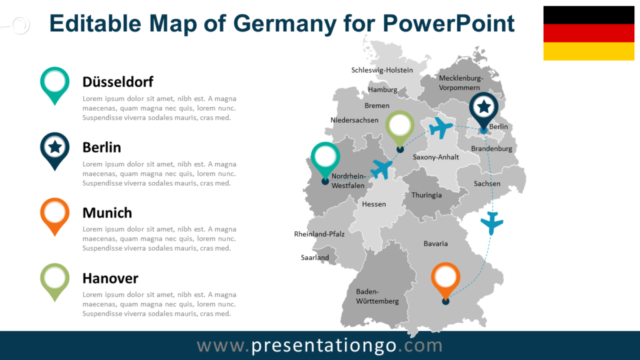 Mapa Gratis de Alemania Para PowerPoint