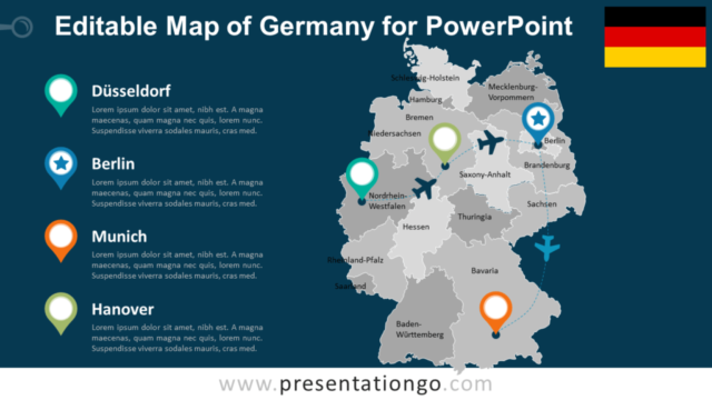 Mapa Gratis de Alemania Para PowerPoint