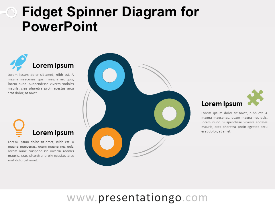 Diagrama Gratis de Fidget Spinner Para PowerPoint