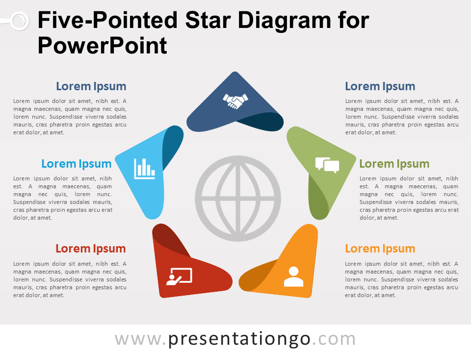 Diagrama Gratis de Ciclo de Estrella de Cinco Puntas Para PowerPoint