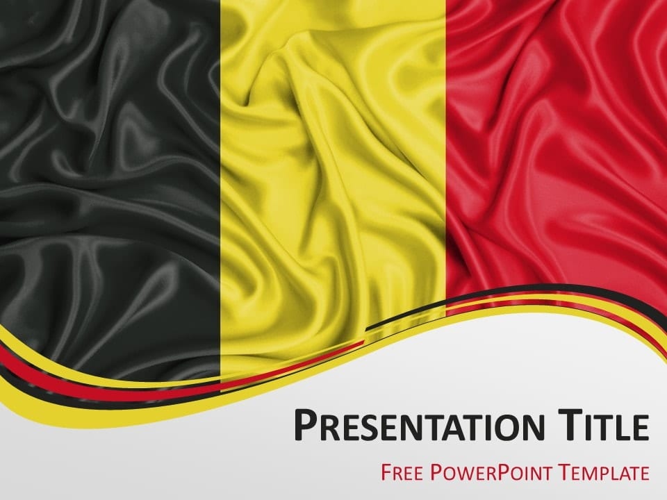 Plantilla Gratis de Bandera de Bélgica Para PowerPoint