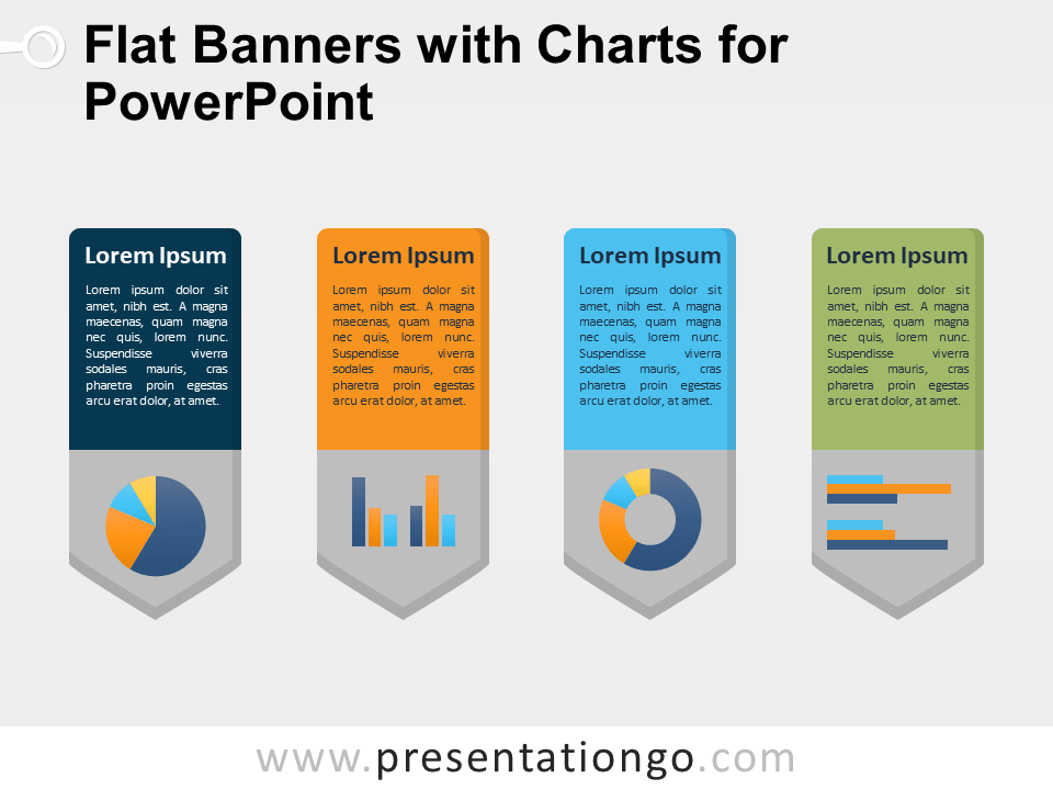 Banderas Planas Con Gráficos Para PowerPoint Gratis