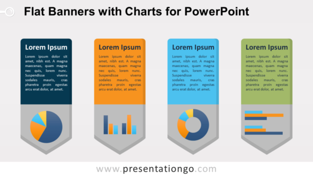 Banderas Planas Con Gráficos Para PowerPoint Gratis