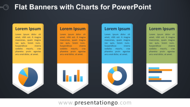 Banderas Planas Con Gráficos Para PowerPoint Gratis