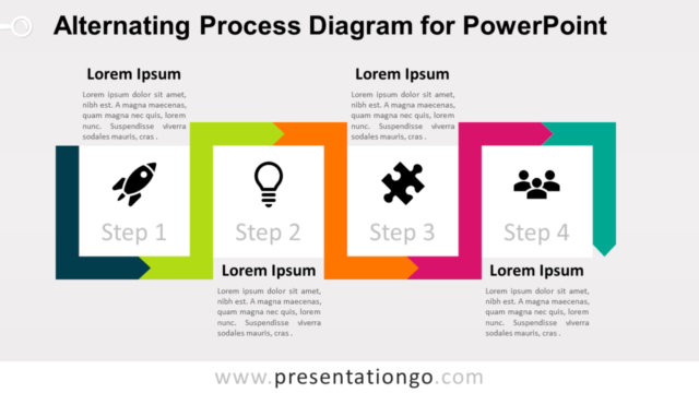 Diagrama Gratis de Proceso Alternado Para PowerPoint