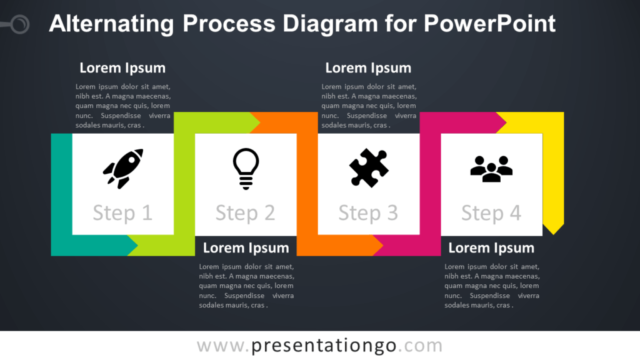 Diagrama Gratis de Proceso Alternado Para PowerPoint