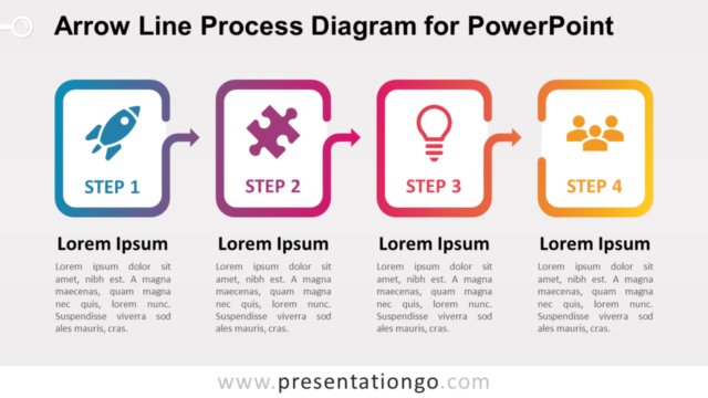 Diagrama Gratis de Proceso Con Línea de Flechas Para PowerPoint