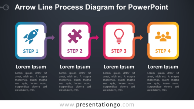 Diagrama Gratis de Proceso Con Línea de Flechas Para PowerPoint