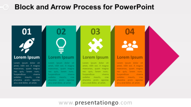 Proceso Gratis de Bloques Y Flechas Para PowerPoint