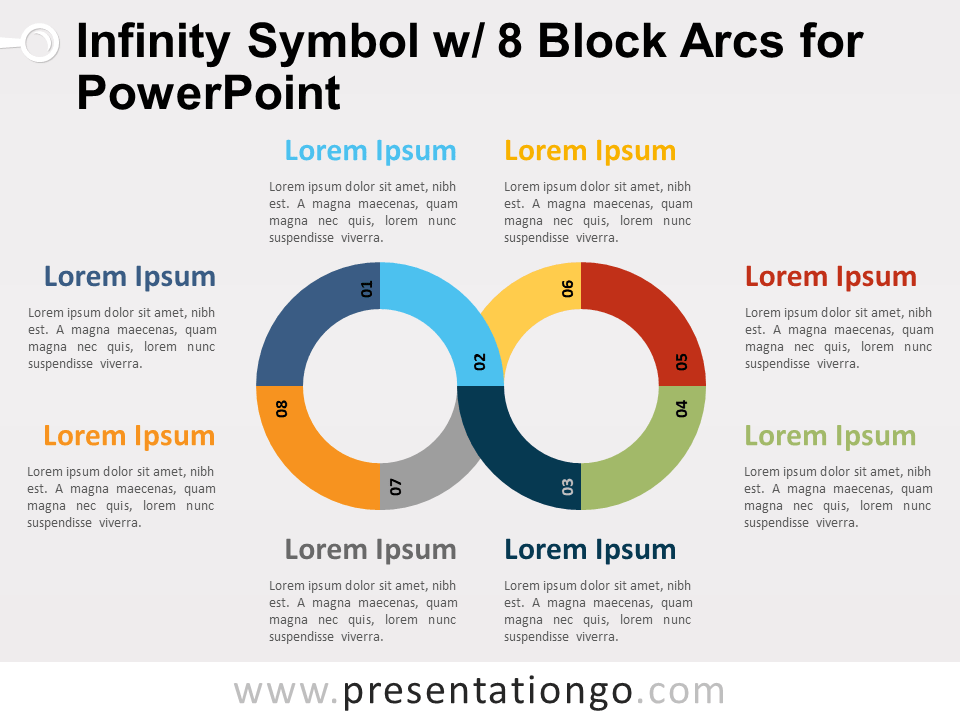 Símbolo Infinito Con 8 Arcos de Bloque Para PowerPoint Gratis