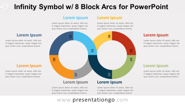 Símbolo Infinito Con 8 Arcos de Bloque Para PowerPoint Gratis