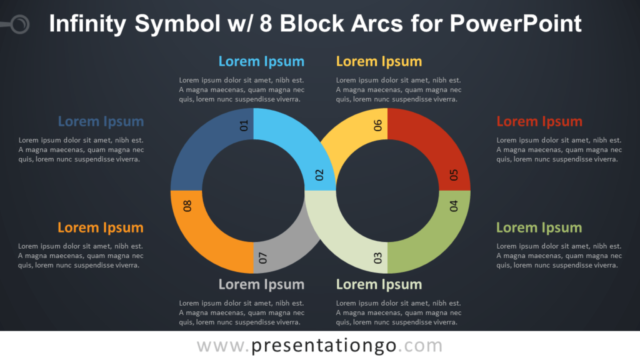 Símbolo Infinito Con 8 Arcos de Bloque Para PowerPoint Gratis