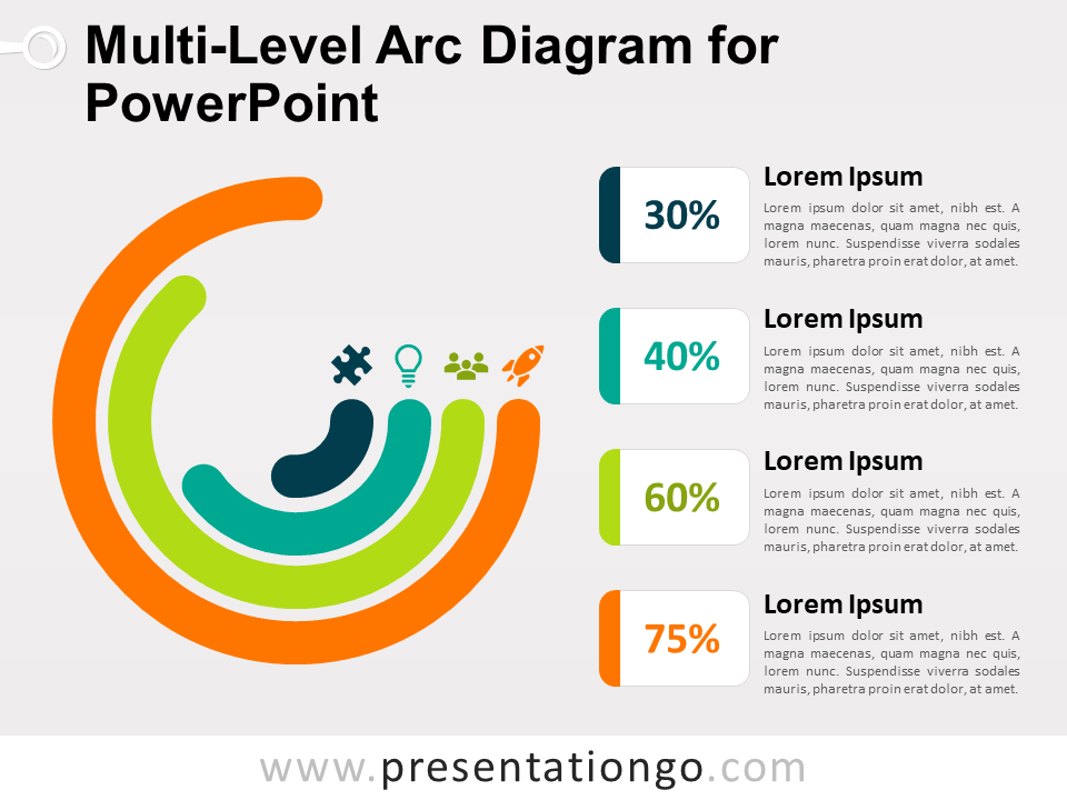 Diagrama Gratis de Arco Multinivel Para PowerPoint