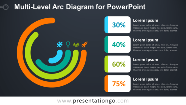 Diagrama Gratis de Arco Multinivel Para PowerPoint
