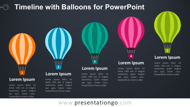 Cronograma Con Globos Aerostáticos Para PowerPoint Gratis