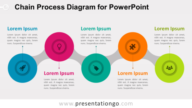 Diagrama Gratis de Proceso de Cadena Para PowerPoint