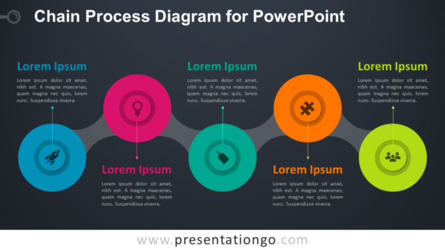 Diagrama Gratis de Proceso de Cadena Para PowerPoint