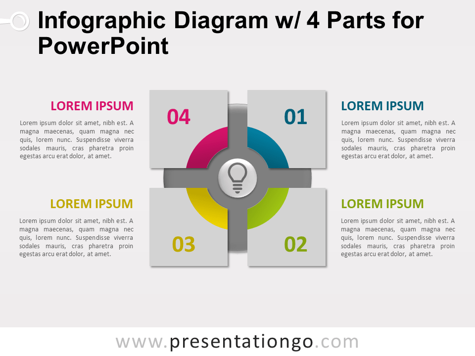 Diagrama Infográfico Gratis Con 4 Partes Para PowerPoint