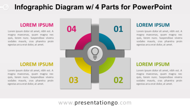 Diagrama Infográfico Gratis Con 4 Partes Para PowerPoint