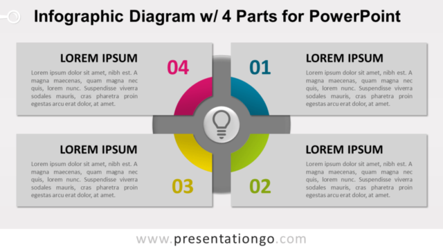 Diagrama Infográfico Gratis Con 4 Partes Para PowerPoint