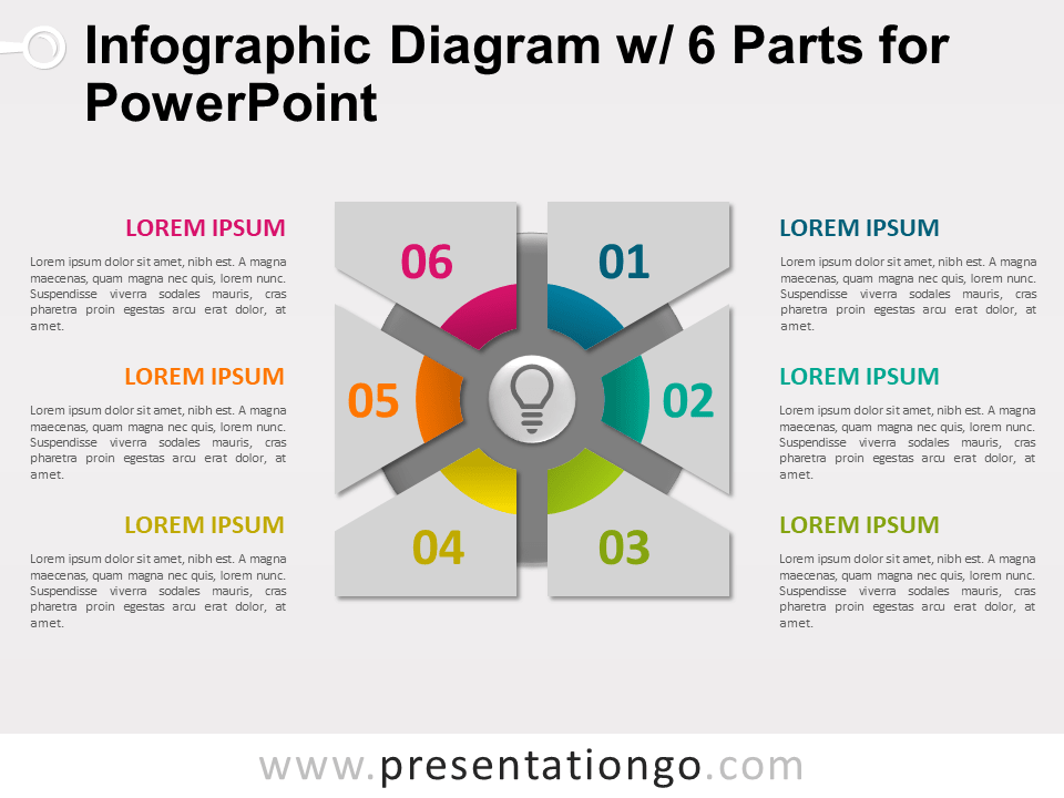Diagrama Infográfico Gratis Con 6 Partes Para PowerPoint