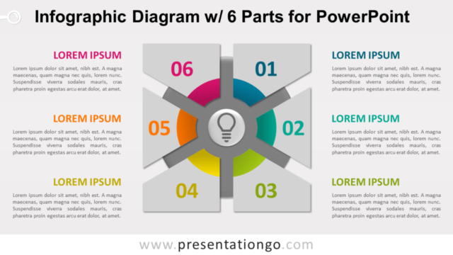 Diagrama Infográfico Gratis Con 6 Partes Para PowerPoint
