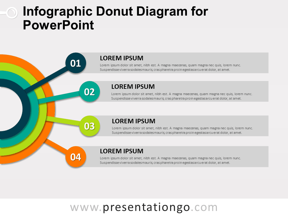 Diagrama de Donut Infográfico Gratis Para PowerPoint