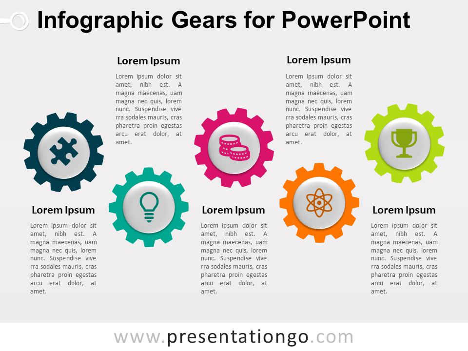 Engranajes Infográficos Gratis Para PowerPoint