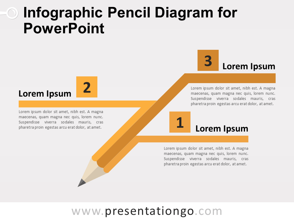 Diagrama Infográfico Gratis de Un Lápiz Para PowerPoint