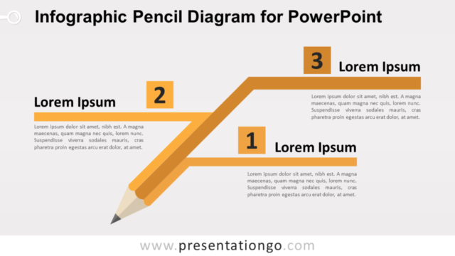 Diagrama Infográfico Gratis de Un Lápiz Para PowerPoint