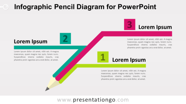 Diagrama Infográfico Gratis de Un Lápiz Para PowerPoint
