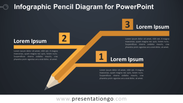 Diagrama Infográfico Gratis de Un Lápiz Para PowerPoint