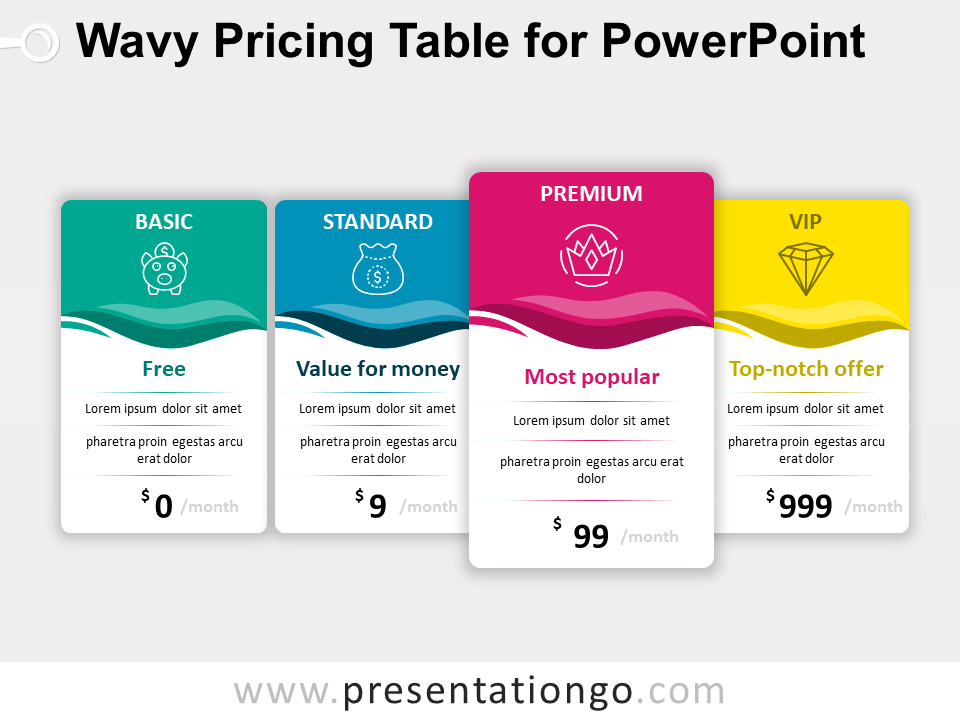 Tabla de Precios Ondulada Gratis Para PowerPoint